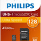 Philips Micro SDXC Card 128 GB Class 10 UHS-I U1 with Adaptor