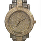 NY LONDON MENS BLING WATCH PI-7625 GUN GOLD