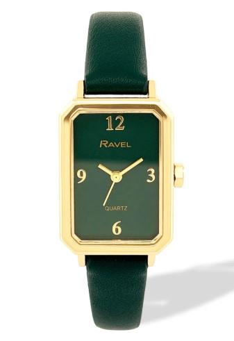 Ravel Ladies Fashion Rectangular Case Dial with Leather Strap Watch Available Multi colour
