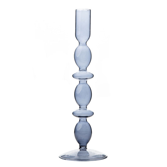 Hestia Glass Candle Holder Grey 26.5 x 9cm