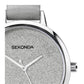 Sekonda Ladies Glitter Dial with Grey Leather Strap Watch 2822