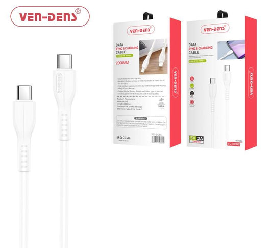 Ven-Dens Type C to Type C Cable VD-DCD06-1M - Compatible with iPhone 16 Series