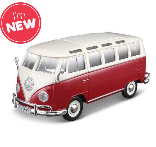 Model kit that builds into a 1:24 scale diecast VW Volkswagen Samba Van - AGE 8+