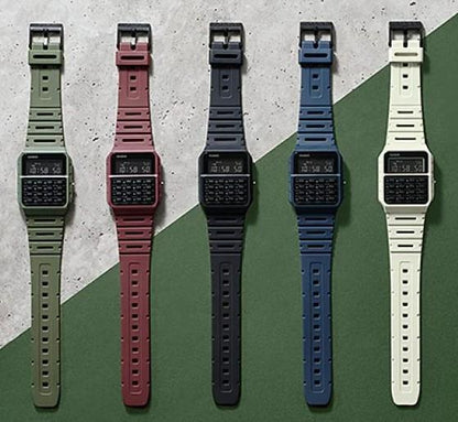 Casio Mens Fashion Digital Calculator Retro Dial with Plastic Rubber Strap Sports Watch - CA-53WF Available Multiple Colour
