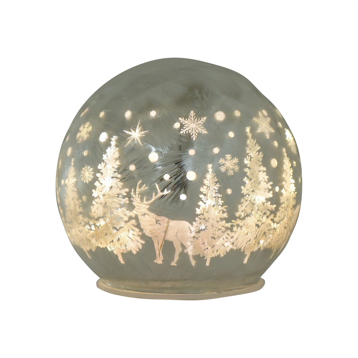 Frosted Reindeer Forest Scene LED Globe Light