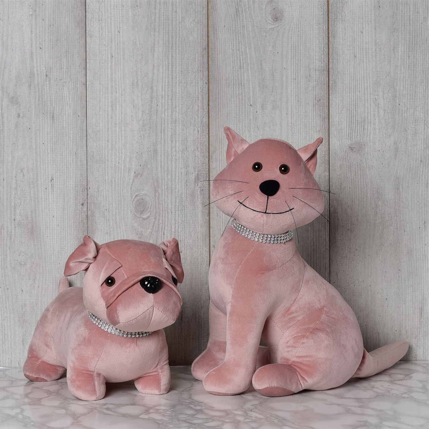 Hestia Blush Cat with Diamante Collar Door Stop