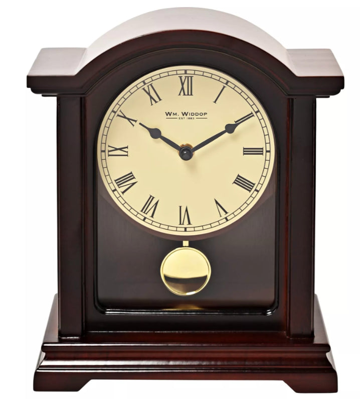 Widdop Dark Walnut Finish Broken Arch Pendulum Clock