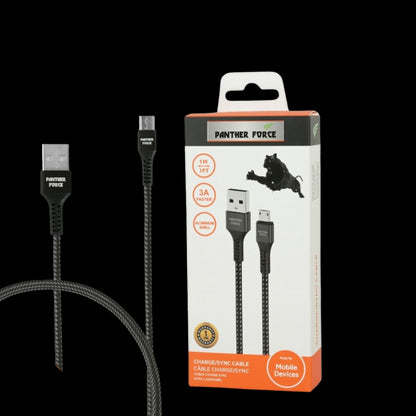 Panther Force 3A 1M Cable for Micro - Fast Charging and Data Transfer