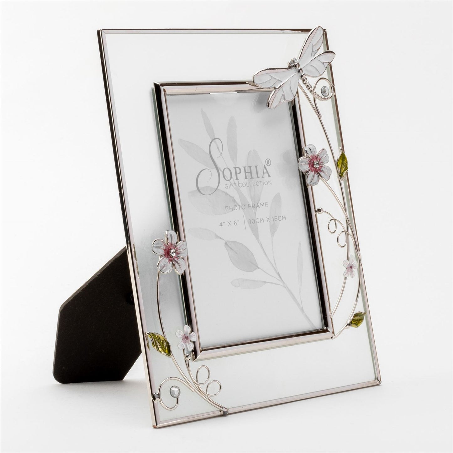 Sophia Classic Glass & Wire Dragonfly Frame 4" x 6"