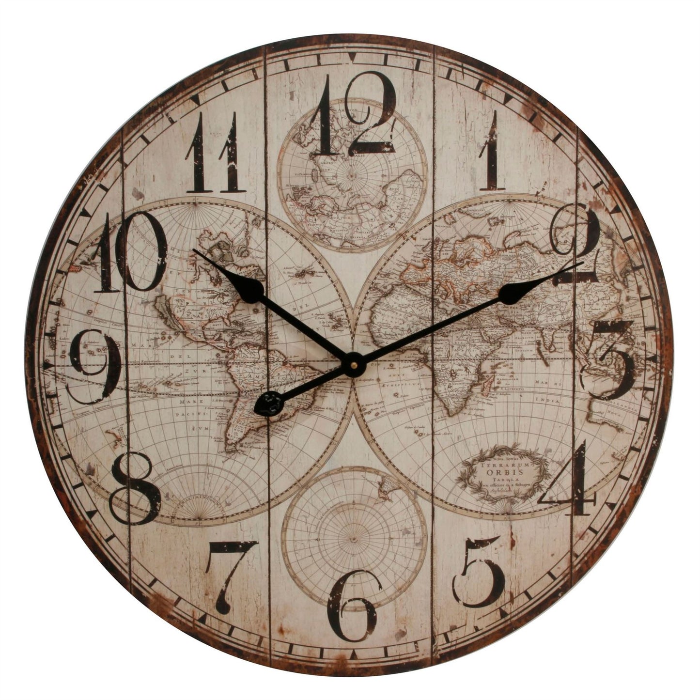 Hometime Wall Clock - World Map Pattern 60cm