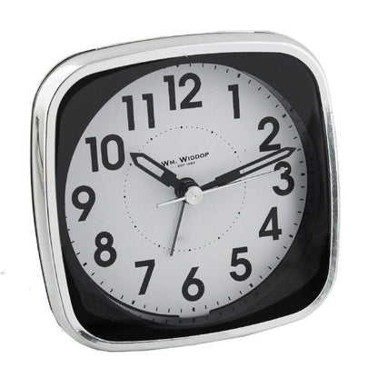 WM Widdop® Square Alarm Clock - Sweep/Light/Snooze 9767 Available Multiple Colour