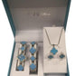 Paul Salatini Ladies Fashion Bling Dial Silver Bracelet Watch Bracelet, Necklace & Earrings Gift Sets 2531 Available Multiple Coloue