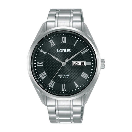 Lorus Mens Automatic Black Day/Date Dial Stainless Steel Bracelet Watch RL429BX9