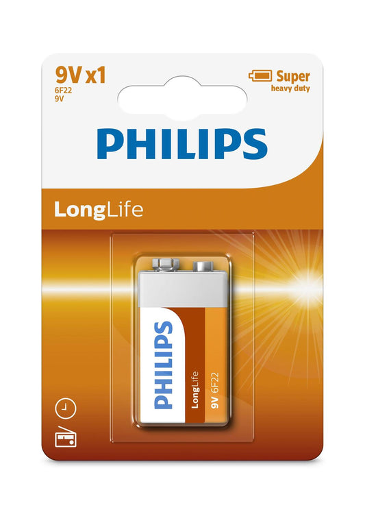 Philips Extra Zinc Chloride PP3 9v Battery box of 12