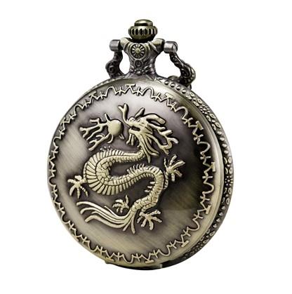 Retro Bronze Quartz Movement Pocket Watch Available multiple Design