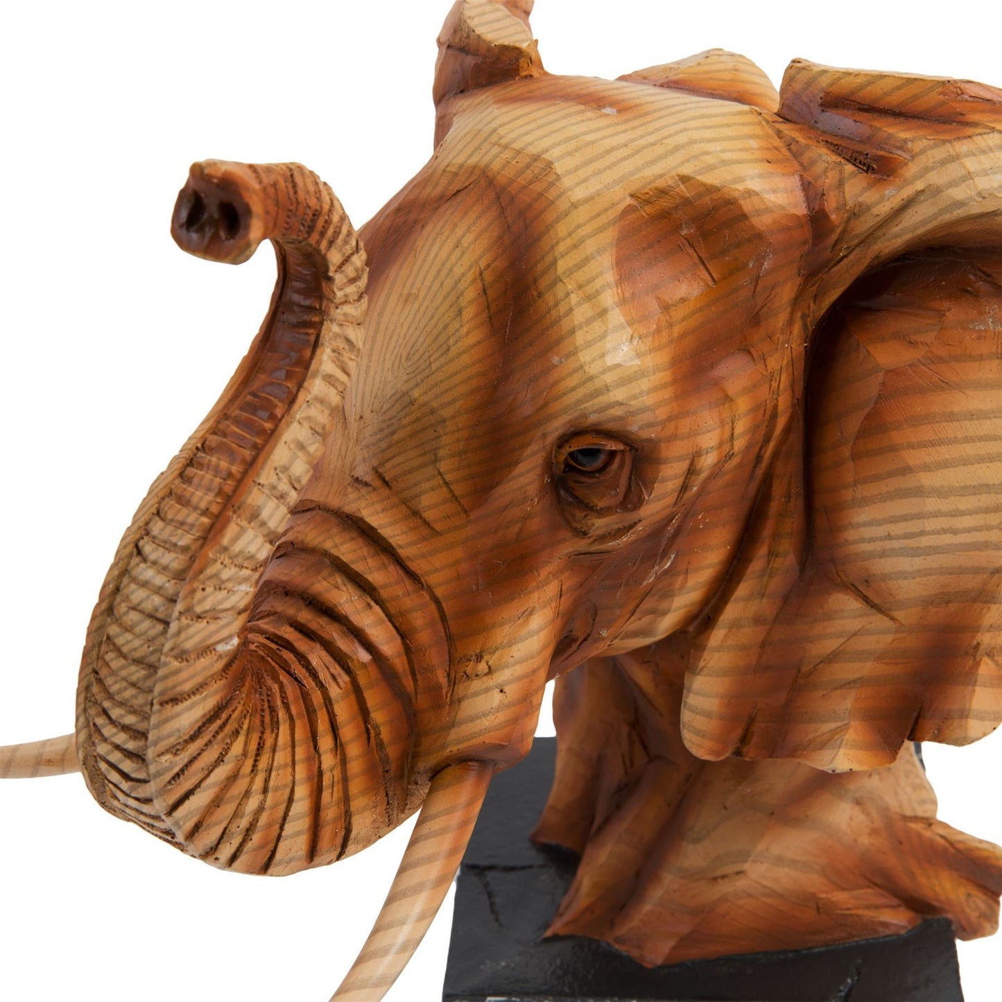 Naturecraft Wood Effect Resin Figurine - Elephant Head