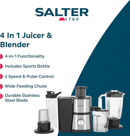 Salter 4 in1 Fruit Juicer & Smoothie Maker 400W