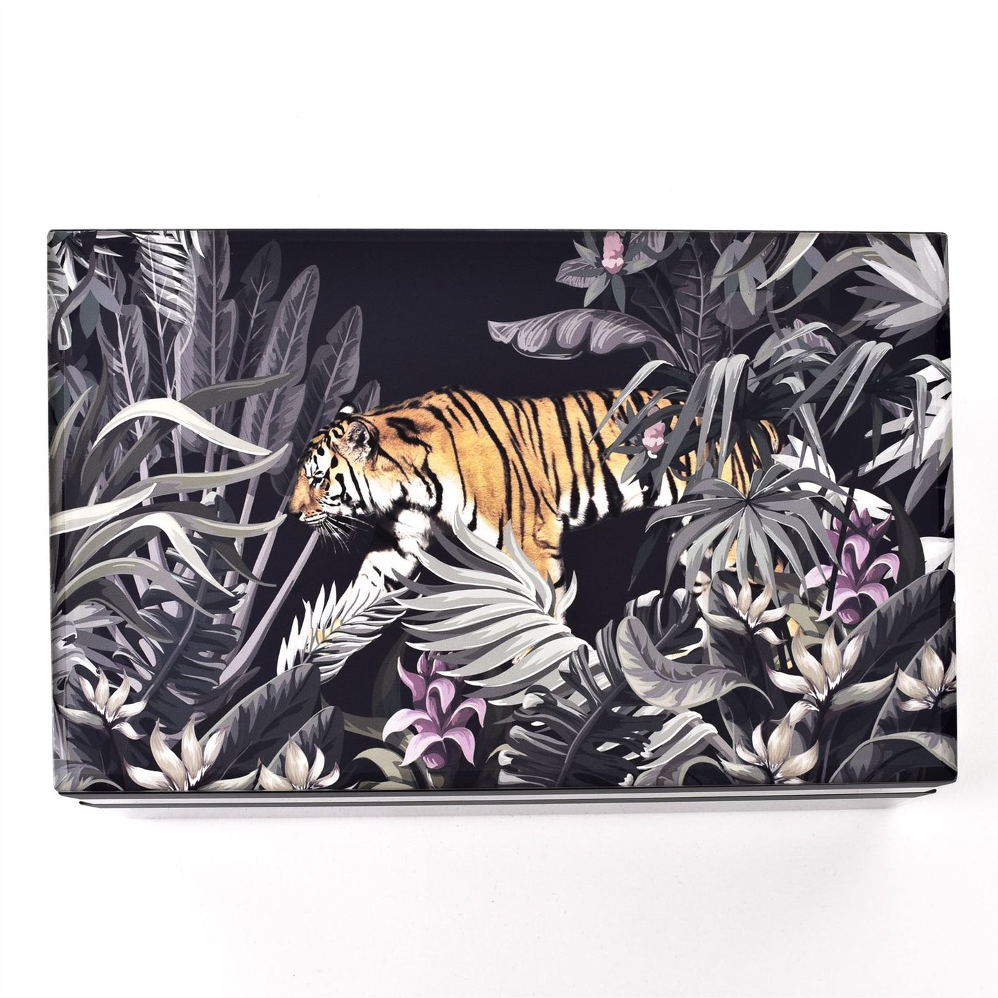 Hestia Vintage Tiger Print Jewellery Box 21 x 13 x 8.5 cm