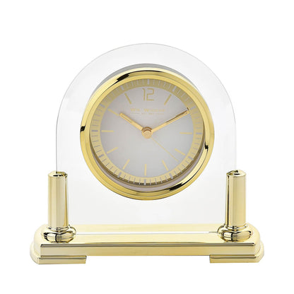Wm.Widdop Glass Mantel Clock With Stand W2716-17 Available Multiple Colour