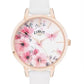 Limit Ladies Secret garden Pink & White Floral Dial White leather strap watch 60021