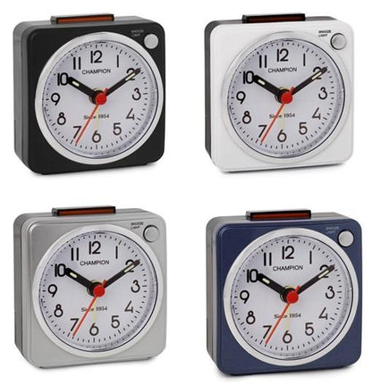 Champion Square Medium Travel Alarm Clock MF77 Available Multiple Colour