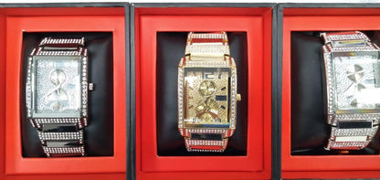 PI-7277 NY LONDON MENS BLING WATCH ASSORTED COLOURS