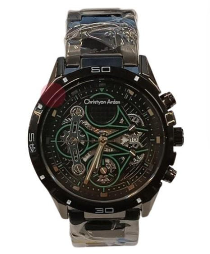 Christyan Arden Mens Fashion Dated Dial Analogue Metal Bracelet Strap Watch Available Multiple Colour (NY London)
