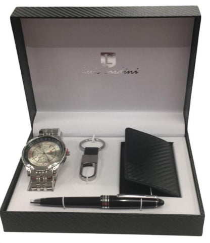 Luis Cardini Mens Watch, Pen, Wallet & Keychain Gift Sets 27145 Watch Model & Colour's May Varied