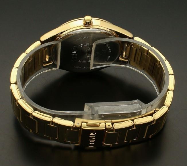 Lorus Ladies Bling Black dial Gold Plated Stainless Steel Bracelet Watch RG206WX9