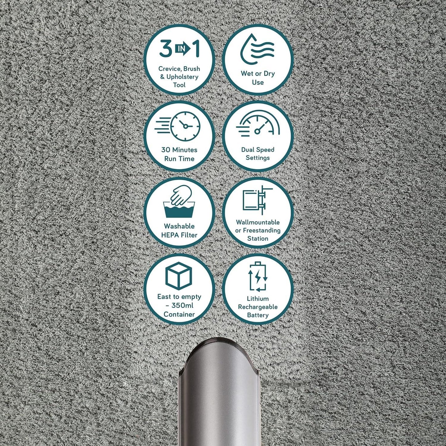 HomeLife Cordless Hand Held 11.1v Vacuum - Grey
