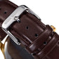 Mark Maddox Mens Quartz with Gold Dial Analogue Brown Leather Strap Watch - CLEARANCE NEEDS RE-BATTERY