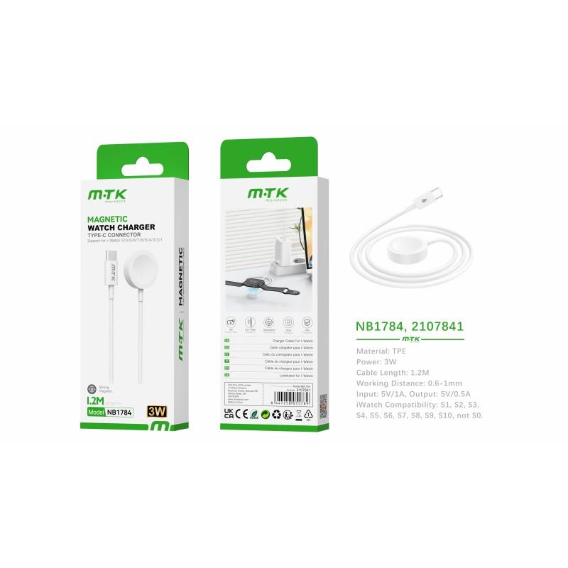 NB1784 Type-C I-Watch Charging Cable, 1.2M, 5v1A, White