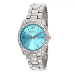 Henley Ladies Diamante Bracelet Watch Silver/blue H07327.6