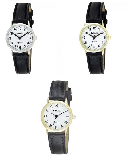 Ravel Ladies Classic Fox Leather Strap Watch R0129L Available Multiple Design