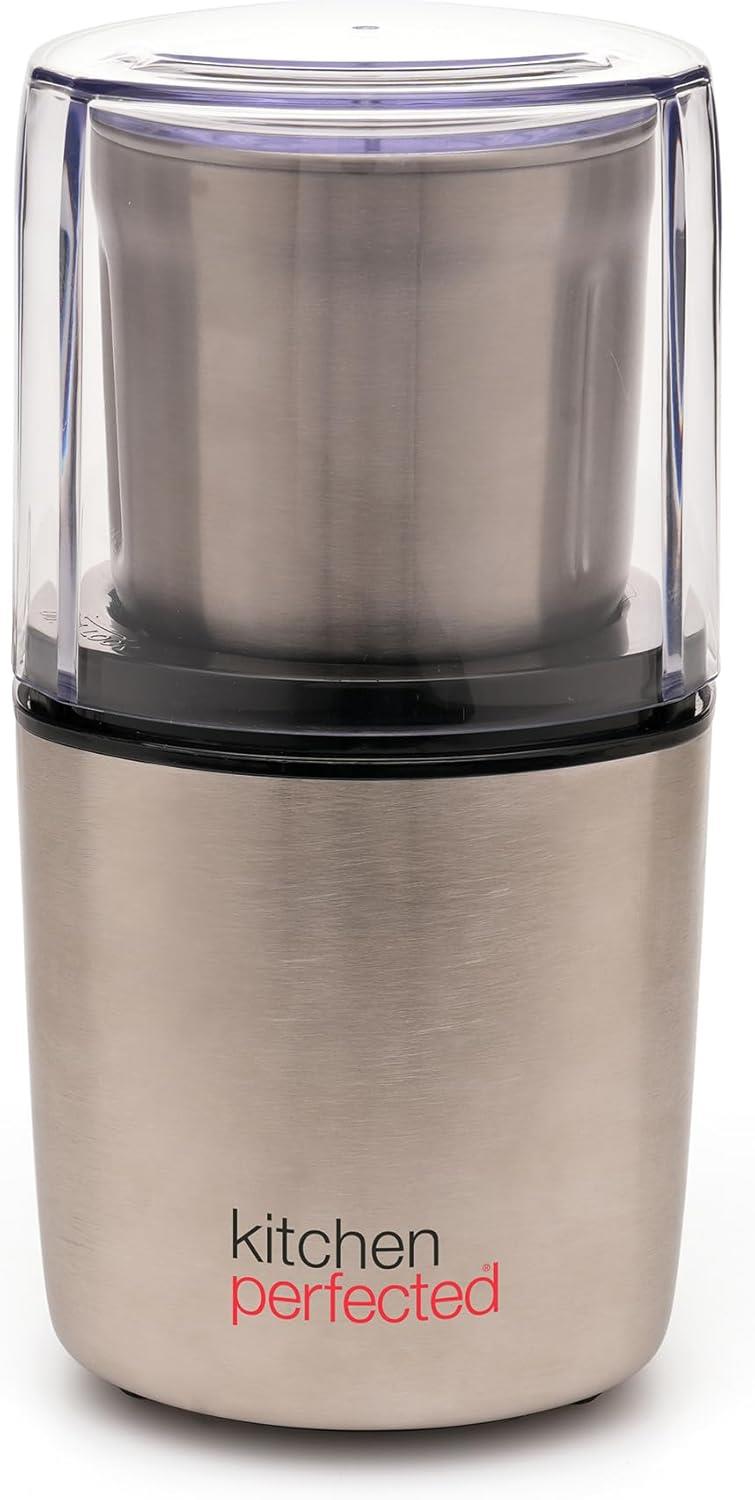 KitchenPerfected 200w 70g Spice / Coffee Grinder - Brushed Steel