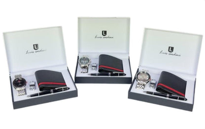 Luis Cardini Mens Watch, Pen, Wallet & Keychain Gift Sets 27147 Watch Model & Colour's May Varied