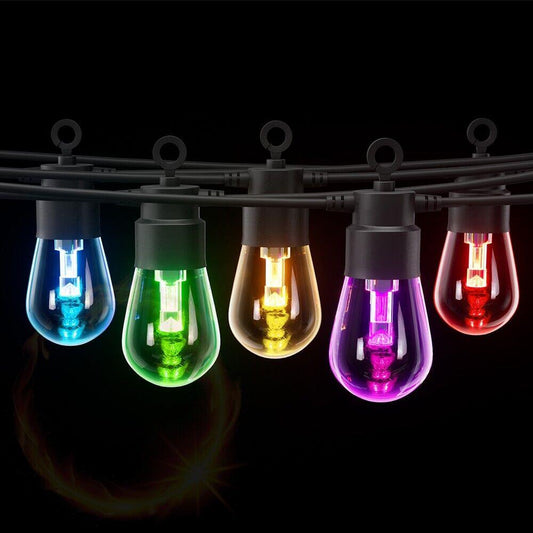 ExtraStar Solar Smart RGBIC String Light with 15 Candle Bulbs 6M cable
with Remote Control