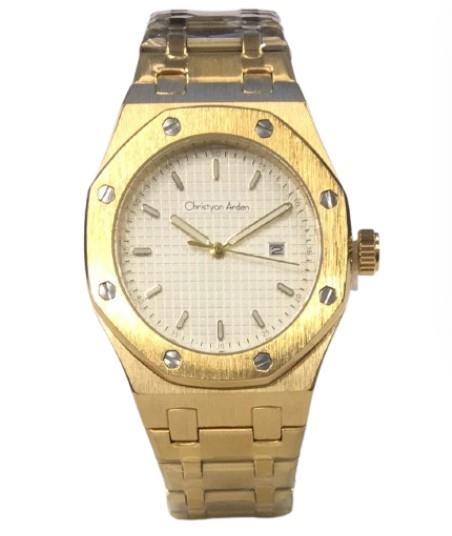 Christyan Arden Mens Fashion Octagon Dated Dial Analogue Bracelet Strap Watch Available Multi Color (NY London)