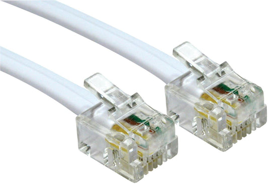 White RJ11-RJ11 ADSL MODEM CABLE 2M