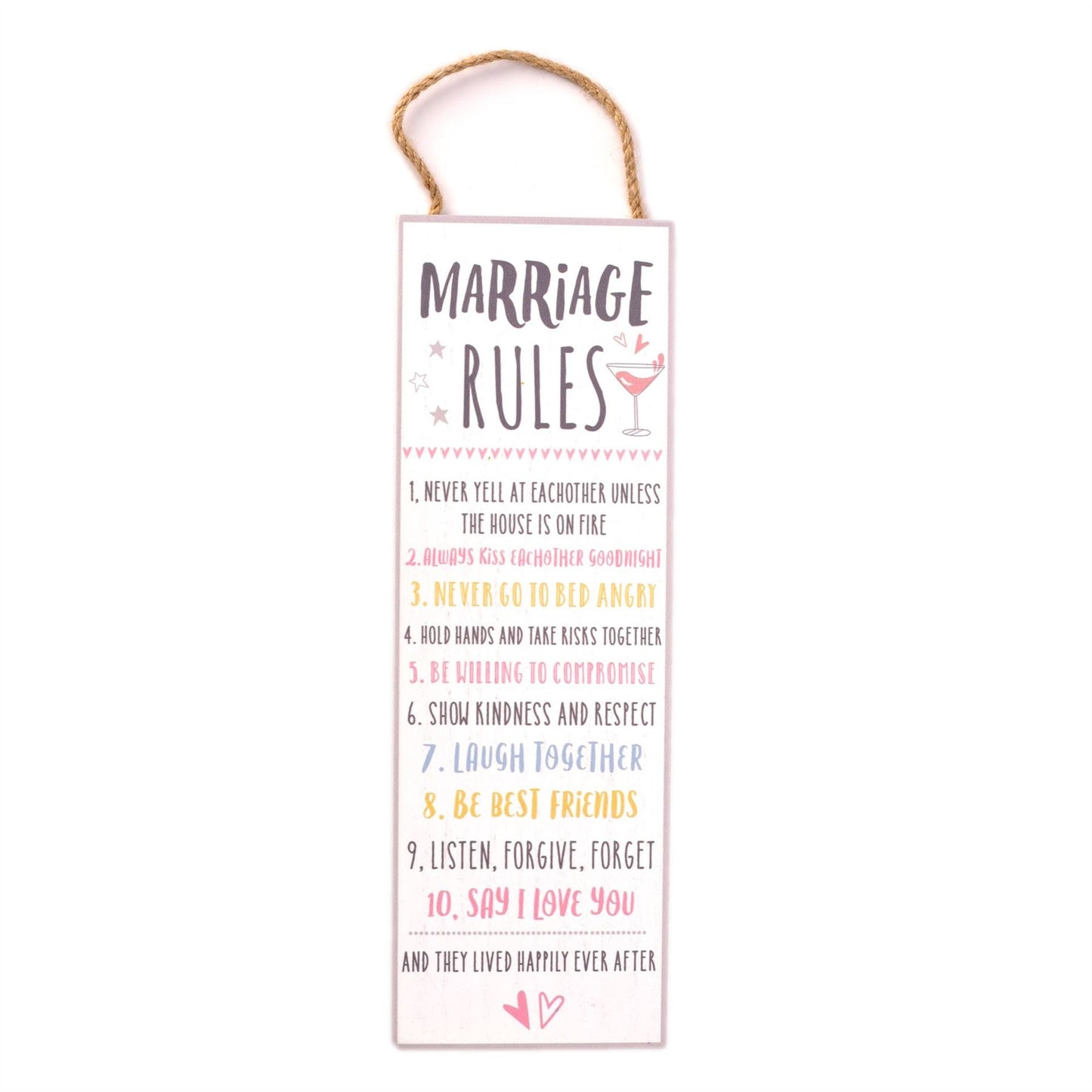 Love Life Wall Plaque - Marriage Rules 30cm