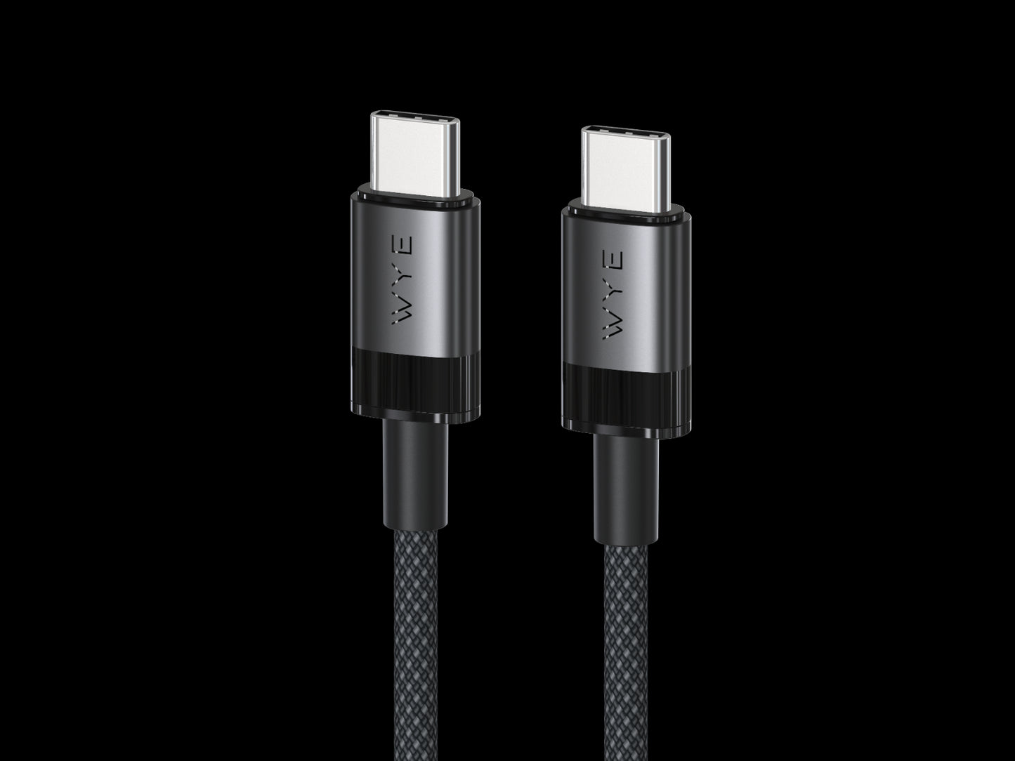 WYE 240W Braided Ultra Fast Charge/Sync C-C Cable 2m Black/White