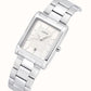 Lorus Mens Basic Fashion Rectangular Date Silver Dial Silver Stainless Steel Bracelet Watch RH937RX9