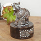 Aztec Patterned Elephant Figurine Trinket Box