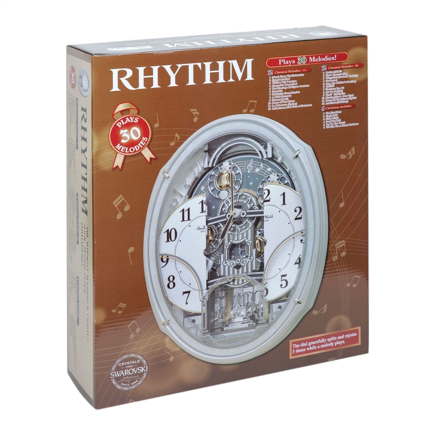 Rhythm Magic Motion Clock Crystal Decoration Silver Finish