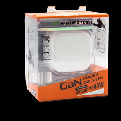 Panther Force 45W Folding Plug (2× USB-C Ports) – Fast Charging