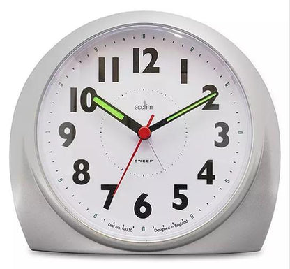 Acctim Jefferson Silent Sweep, Crescendo and Light features Bedside Alarm Clock 1648 Available in Multi Colour