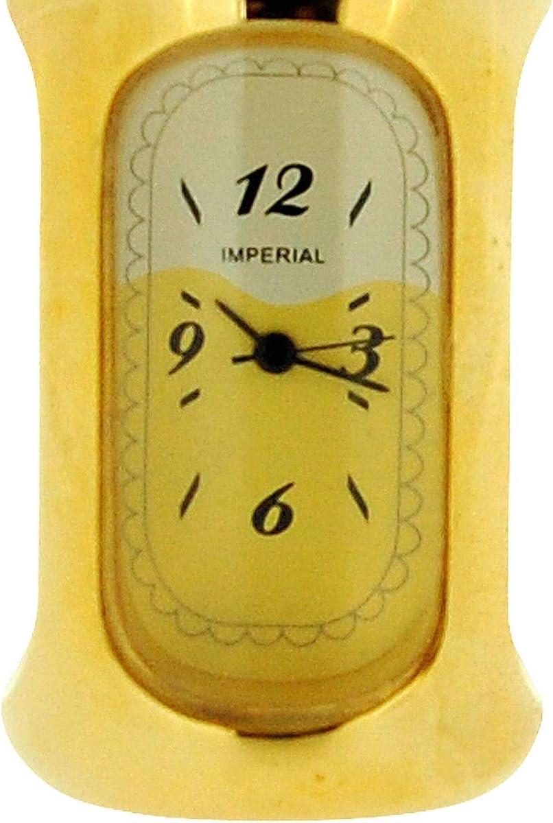 Miniature Clock Baby's Milk Bottle Goldtone Plated Solid Brass IMP1009G - CLEARANCE NEEDS RE-BATTERY