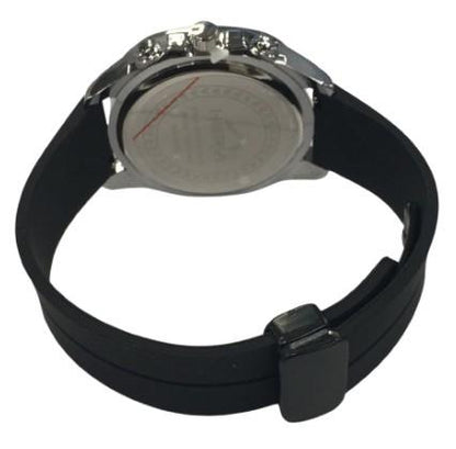 Heryi Rubber Gents Fashion Quartz Date Black Square Multi Dial Black Rubber Magnetic Strap Watch