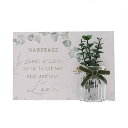 Love Story 'Marriage' Jar Plaque