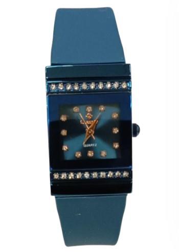 Clasico Ladies Bling Water Resistant Square Dial Rubber Strap Watch Available Multiple colour